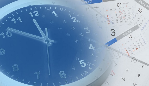 Clock calendar time concept