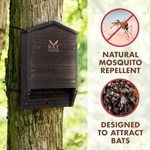 Bat House for Outdoors - 2 Large Chambers Bat Box for Outside & Tree - Black